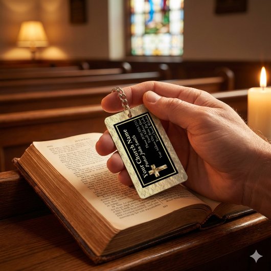 教会の牧師金ゴールドとブラックバルク キーホルダー