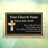 教会の牧師金ゴールドとブラック ウィンドウサイン (シート3)