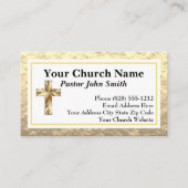 教会の牧師金ゴールドと黒の名刺 名刺 (正面)