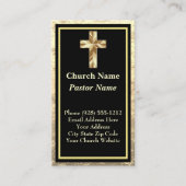 教会の牧師金ゴールドと黒の名刺 名刺 (正面)