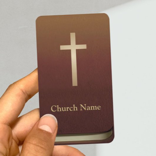 教会の牧師金ゴールドクロス聖書の本 名刺