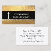 教会の牧師金ゴールドブラック・クラシー・クリスチャン 名刺 (正面/裏面)