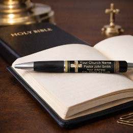 教会の牧師 クラッシィー ゴールド アンド ブラック ボールペン
