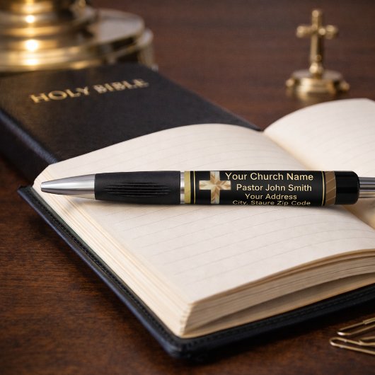 教会の牧師 クラッシィー ゴールド アンド ブラック ボールペン
