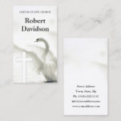 教会の白十字と白鳥のインスパイア牧師 名刺 (正面/裏面)