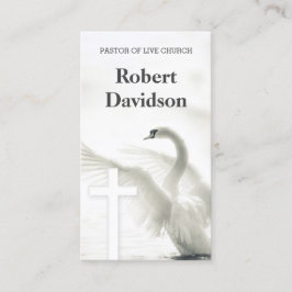 教会の白十字と白鳥のインスパイア牧師 名刺