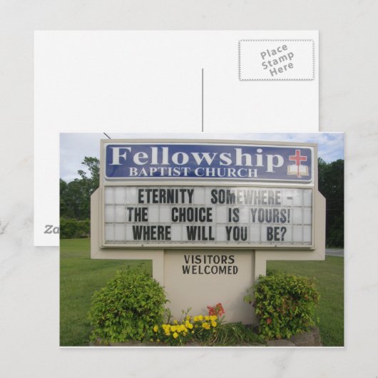 教会の看板 ポストカード (正面/裏面)