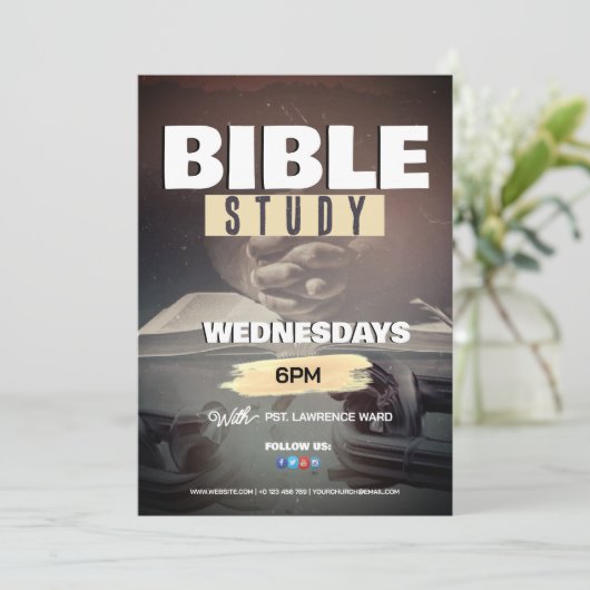 教会の礼拝カスタマイズ可能なフライヤーデザイン 招待状 (スタンド正面)