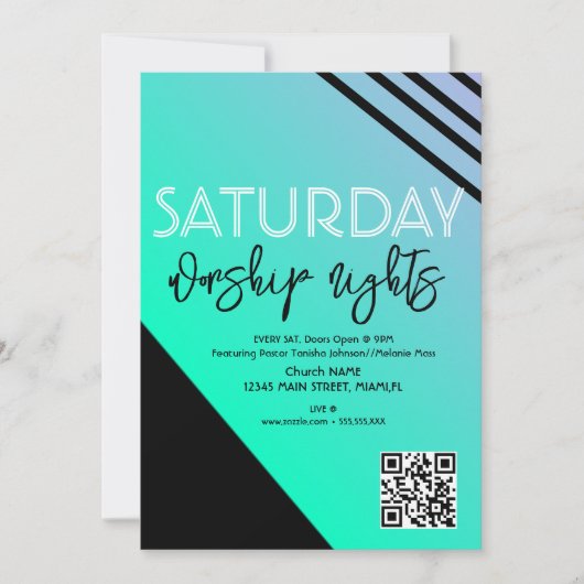 教会の礼拝ナイトユース省チラシ 招待状 (正面)