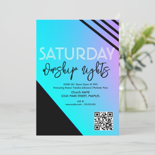 教会の礼拝ナイトユース省フライヤー 招待状 (スタンド正面)