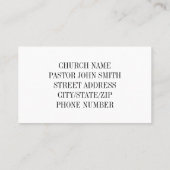 教会の祈牧師よ 名刺 (裏面)