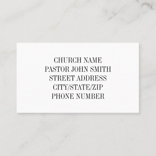 教会の祈牧師よ 名刺 (裏面)