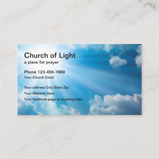 教会の神の光のビジネスカード 名刺 (正面)