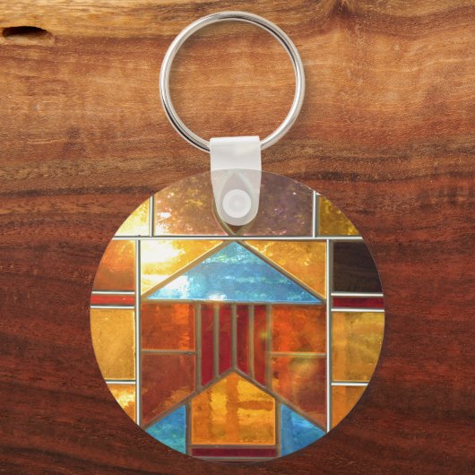 教会の窓から注ぎ出される魔法の光 キーホルダー (正面)
