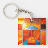 教会の窓から注ぎ出される魔法の光 キーホルダー (正面)