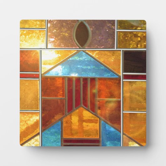 教会の窓から注ぎ出される魔法の光 フォトプラーク (正面)