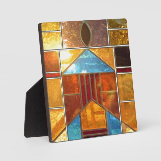 教会の窓から注ぎ出される魔法の光 フォトプラーク (正面)