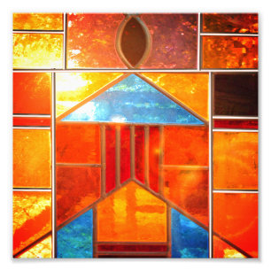 教会の窓から注ぎ出される魔法の光 フォトプリント