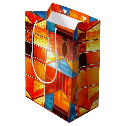 教会の窓から注ぎ出される魔法の光 ミディアムペーパーバッグ (裏面アングル)