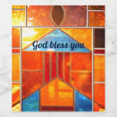 教会の窓から注ぎ出される魔法の光 ワインラベル (シングルラベル)