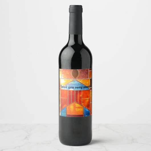 教会の窓から注ぎ出される魔法の光 ワインラベル (正面)