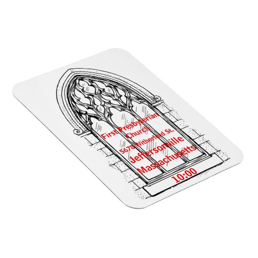 教会の窓と教会の詳細 – カスタマイズ可能 マグネット (右側)