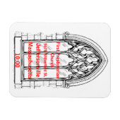 教会の窓と教会の詳細 – カスタマイズ可能 マグネット (横)