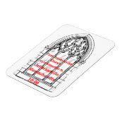 教会の窓と教会の詳細 – カスタマイズ可能 マグネット (左側)