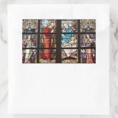 教会の窓ステンドグラスのクリスマスシール 長方形シール (バッグ)
