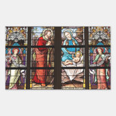 教会の窓ステンドグラスのクリスマスシール 長方形シール (正面)