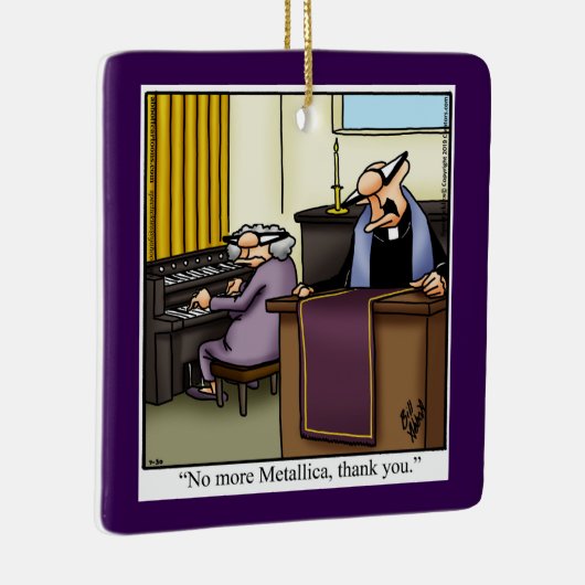 教会の笑わされるユーモアのクリスマス セラミックオーナメント (右)