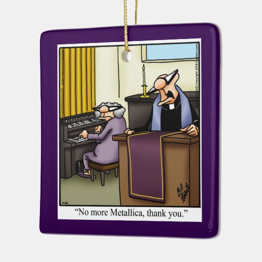 教会の笑わされるユーモアのクリスマス セラミックオーナメント (左)