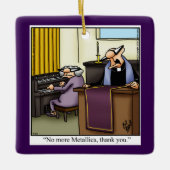 教会の笑わされるユーモアのクリスマス セラミックオーナメント (正面)