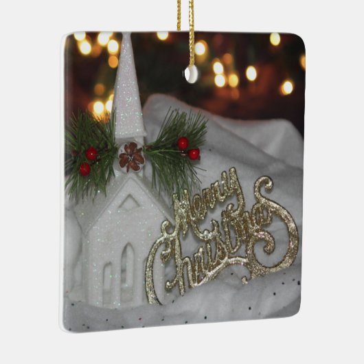 教会の素朴光メリークリスマスジェームス1:17 セラミックオーナメント (右)