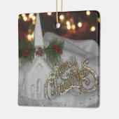 教会の素朴光メリークリスマスジェームス1:17 セラミックオーナメント (左)