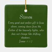 教会の素朴光メリークリスマスジェームス1:17 セラミックオーナメント (裏面)