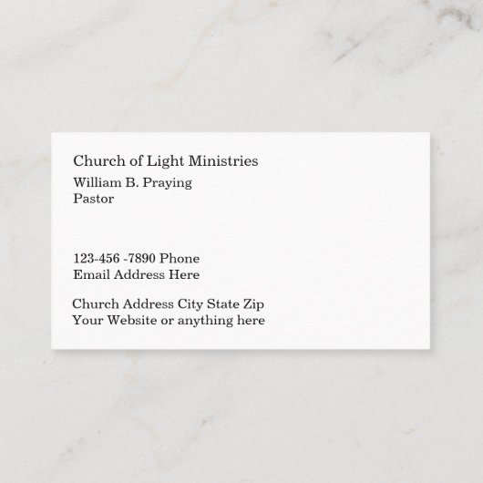 教会の組み合わせ祈りの言葉と名刺 名刺 (裏面)