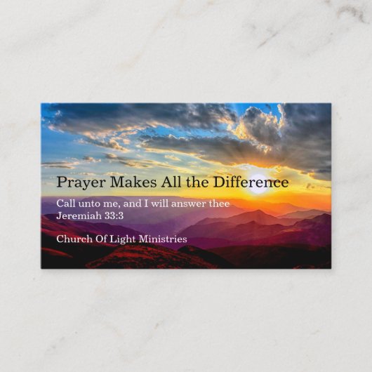 教会の組み合わせ祈りの言葉と名刺 名刺 (正面)
