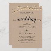 教会の結婚儀式、親のホスティング、クラフト 招待状 (正面/裏面)