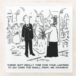 教会の結婚式で牧師が弁護士にノーと言う ガラスコースター