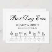 教会の結婚式の日のタイムラインプログラム プログラム (正面/裏面)