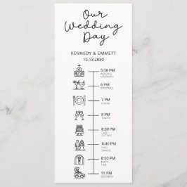 教会の結婚式の日タイムラインフラットプログラム プログラム