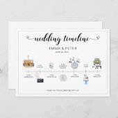 教会の結婚式の日程表タイムラインプログラム (正面/裏面)