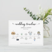 教会の結婚式の日程表タイムラインプログラム (スタンド正面)