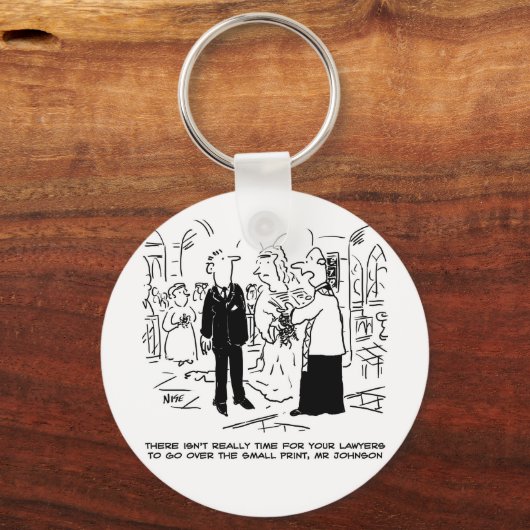 教会の結婚牧師が弁護士にノーと言う キーホルダー (正面)