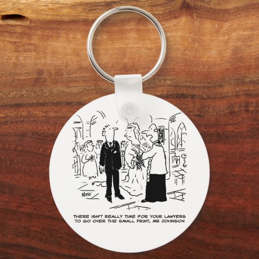 教会の結婚牧師が弁護士にノーと言う キーホルダー (正面)