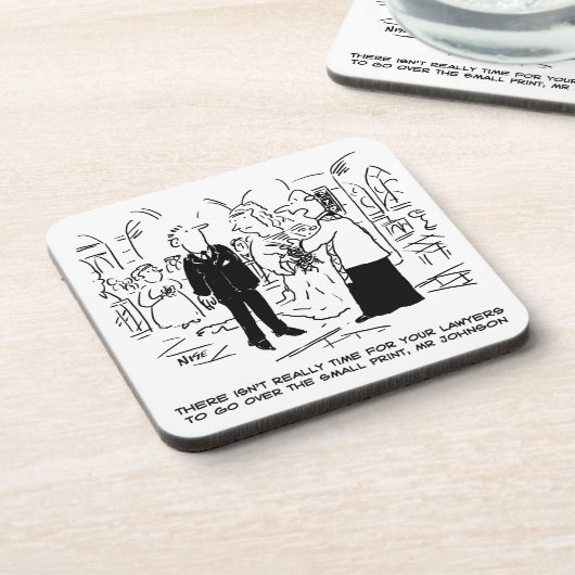 教会の結婚牧師が弁護士にノーと言う コースター (左側)