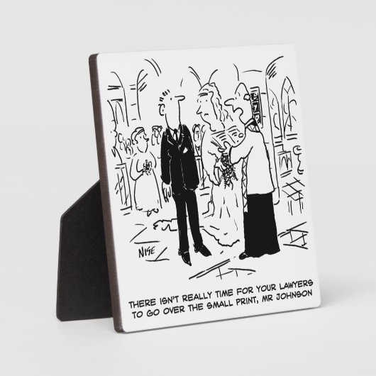 教会の結婚牧師が弁護士にノーと言う フォトプラーク (正面)