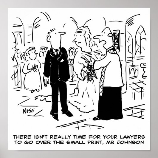 教会の結婚牧師が弁護士にノーと言う ポスター (正面)