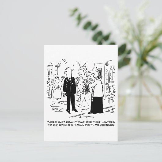 教会の結婚牧師が弁護士にノーと言う ポストカード (スタンド正面)